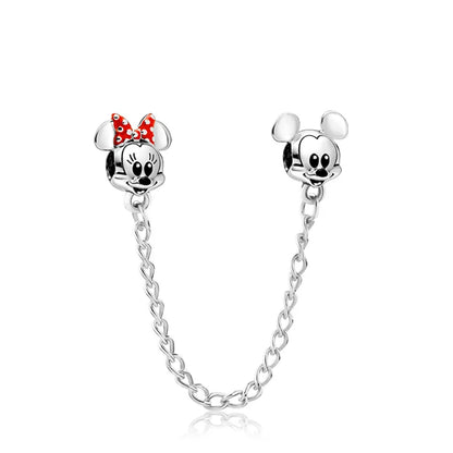 MINISO League of Legends Mickey & Minnie 925 Sterling Silver Charm – Beads Fit for Pandora Bracelet, Ladies Jewelry