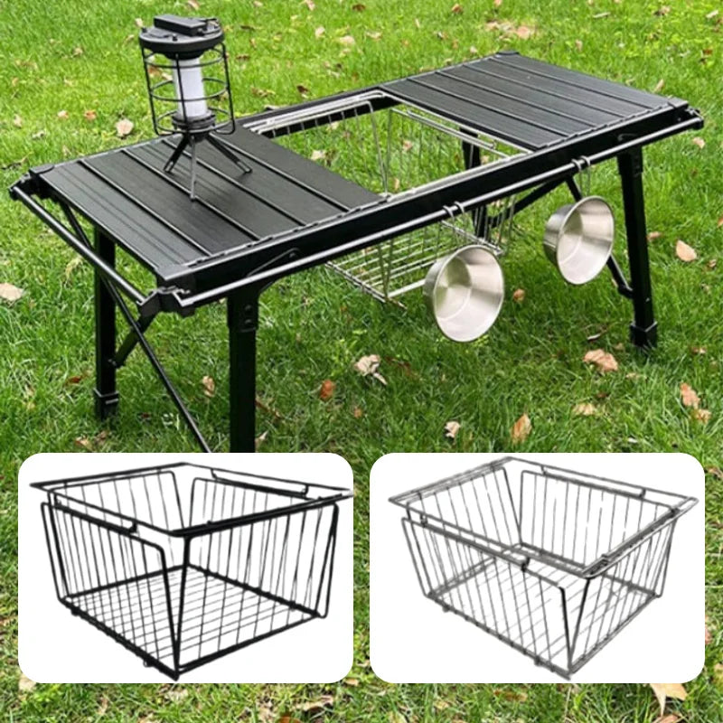 IGT Folding Stainless Steel Drain Basket – Lightweight Portable Camping Table Accessory