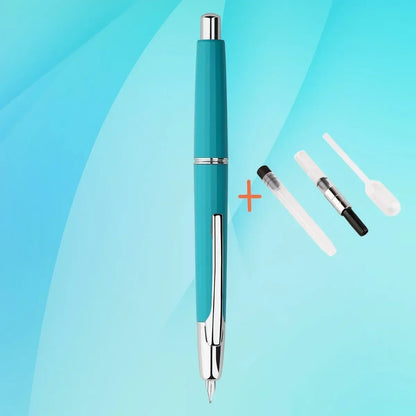 MAJOHN A2 Press Fountain Pen - Retractable EF Nib 0.4mm Resin Ink Pen with Converter, Lighter than A1, Perfect for Writing and Christmas Gift