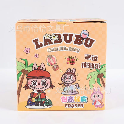 32PCS Labubu Eraser Blind Box – Anime Cartoon Figure Erasers for Kids’ School Supplies