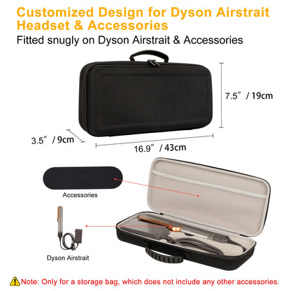 Hard EVA Case for Dyson Airstrait HT01 – Portable Travel Storage Bag for Hair Straightener & Accessories