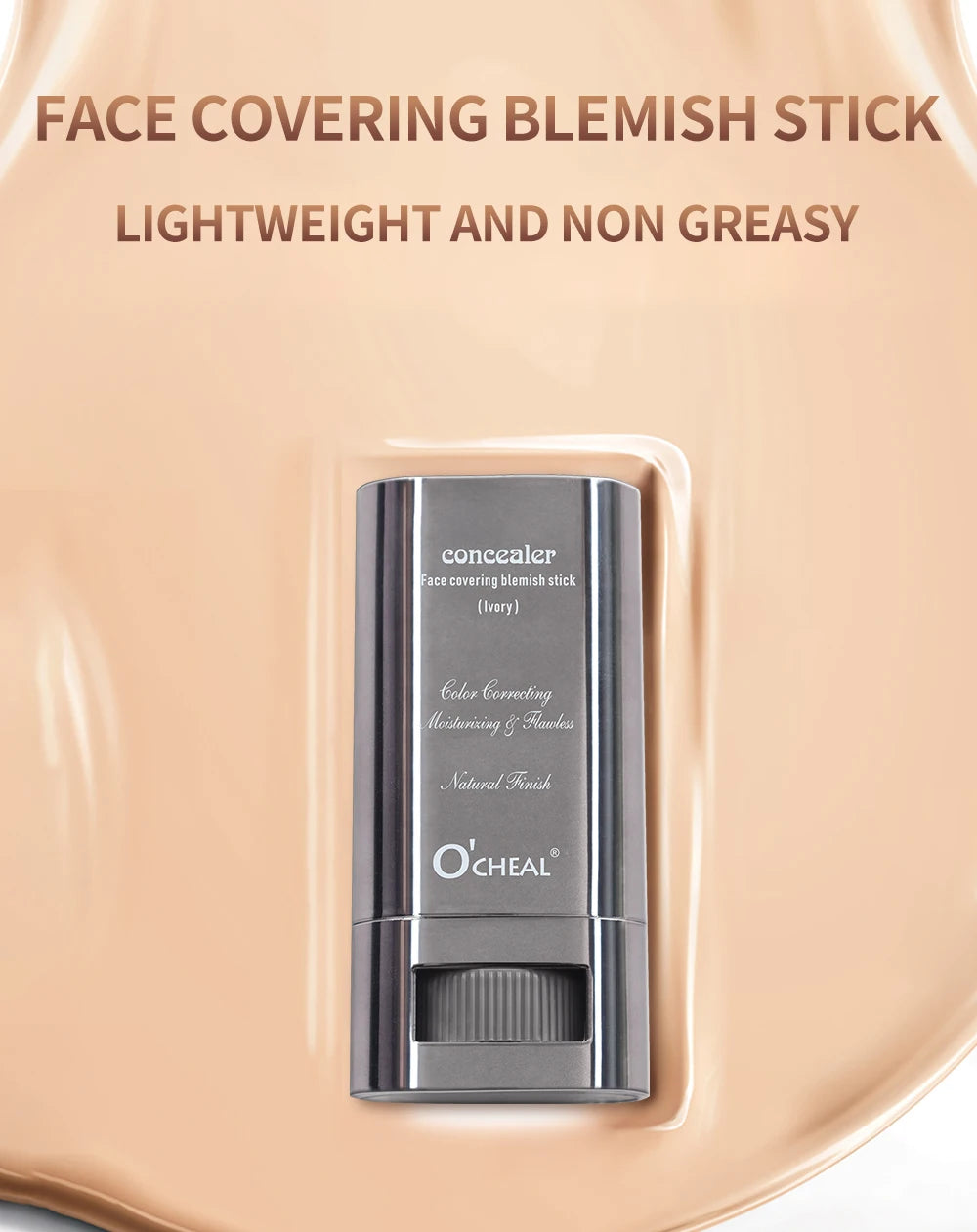 Ocheal Foundation and Contour Stick – Long-Wear Lightweight Concealer, Bronzer, and Brightening Makeup Pen