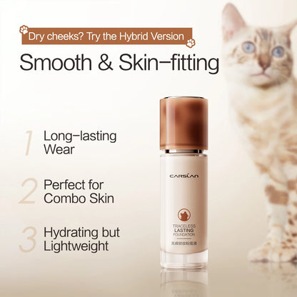 CARSLAN Long-Lasting Moisture Matte Liquid Foundation – Full Coverage Concealer, Whitening & Oil Control Face Base Makeup