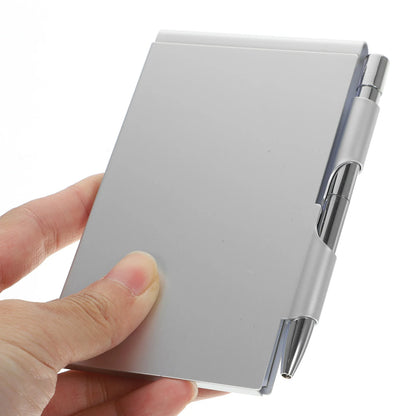 Mini Notebook Memo Pad - Convenient Pocket Server Note Pad for Work Schedules, Aluminum Alloy Reading Page