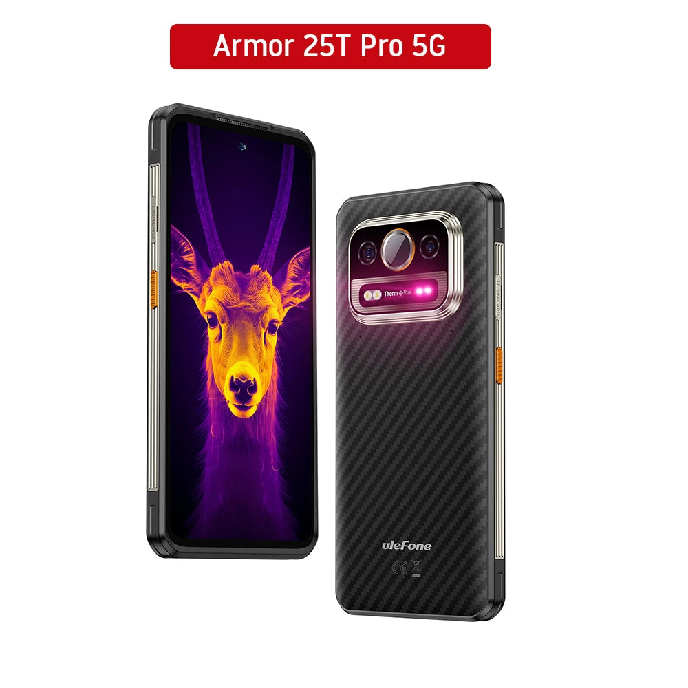 Ulefone Armor 25T Pro 5G Rugged Phone - Thermal Imaging, Android 14, 33W Fast Charging, 50MP+64MP, NFC, Waterproof Smartphone
