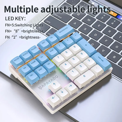 33 Key Wired Mechanical Numeric Keypad with Multi-color Lights - Ideal for Finance, Business, Laptop Numeric Keyboard