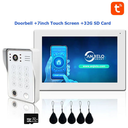 Fingerprint 5-in-1 WiFi Video Doorbell — Tuya Smart 1080P Touch Intercom System for Home Security