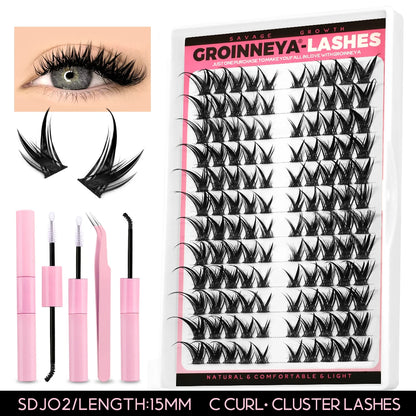 Lash Clusters Extension Kit – Fake Eyelashes Set with Lash Bond, Seal, and Applicator Tool for Makeup