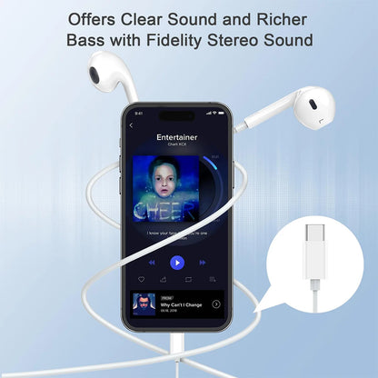 Original Wired Earphones – Compatible with iPhone 12-17, Samsung, Lightning, USB-C & 3.5mm Devices