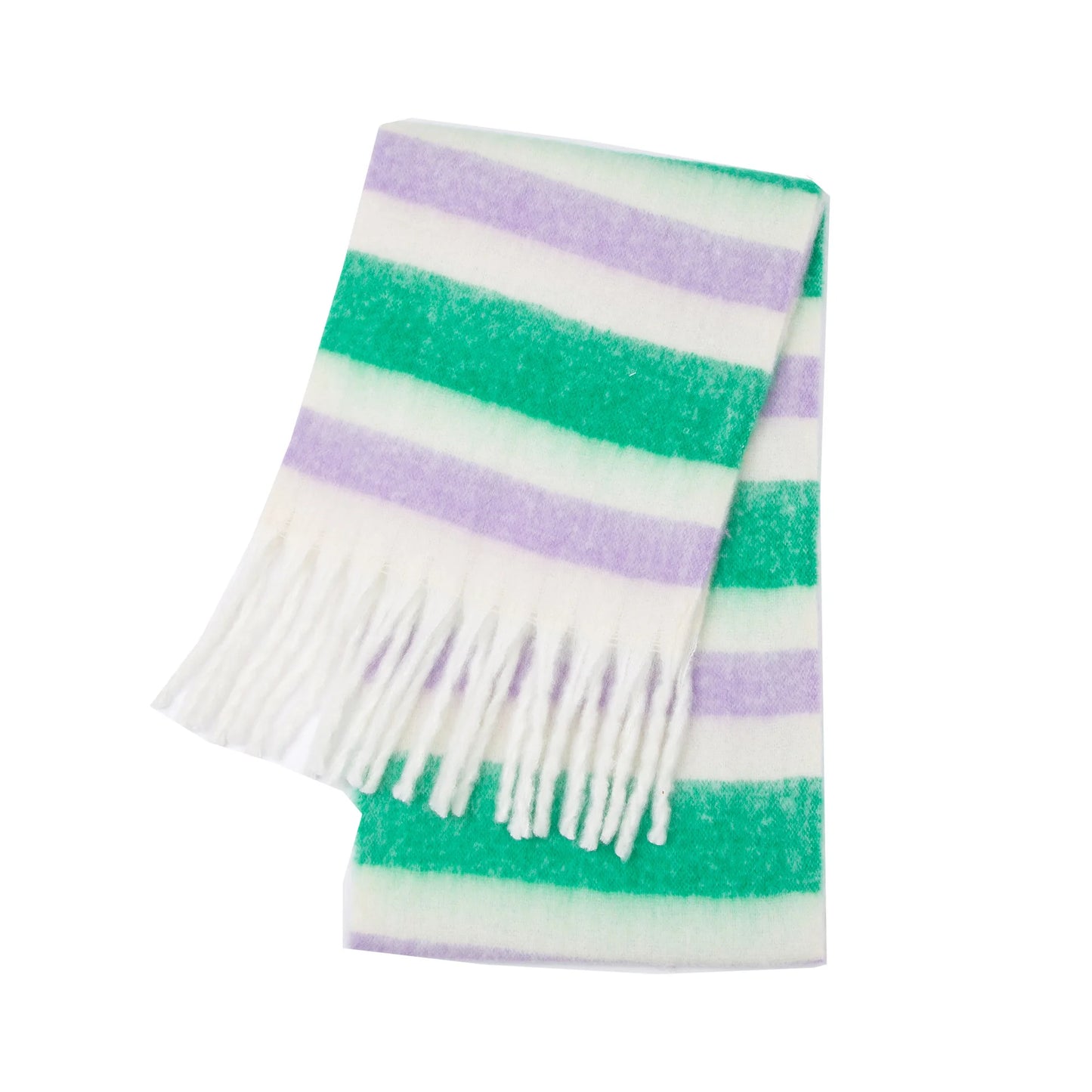 2025 Women's Winter Thick Cashmere Scarf – Warm Pashmina Shawl with Rainbow Tassels & Wraps