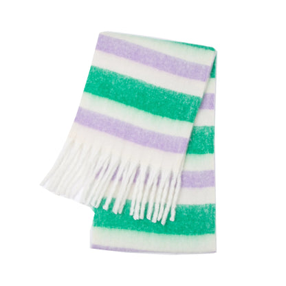 2025 Women's Winter Thick Cashmere Scarf – Warm Pashmina Shawl with Rainbow Tassels & Wraps