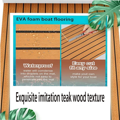 2400×450×6mm EVA Foam Boat Flooring — Faux Teak Decking Sheet Pad in 4 Colors for Boat, Marine, Yacht & RV Deck Mat