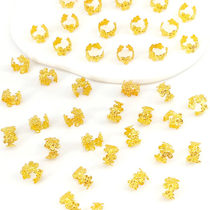 40pcs Vine Leaf Hair Braid Rings – Vintage Alloy Hair Pins for Dreadlocks, Women & Girls Summer Hair Accessories