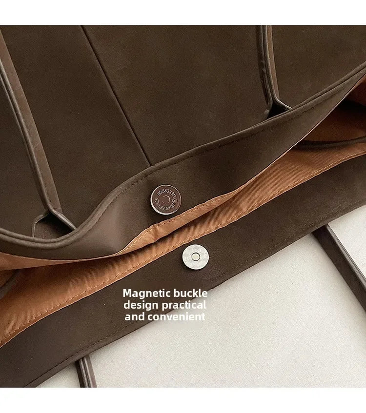 2025 Women’s Faux Suede Handbag – High-Quality, Versatile Large Capacity Shoulder Bag