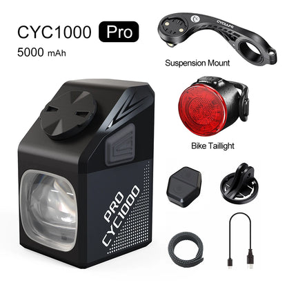 CYCLAMI CYC 1000 Lumen Bike Headlight – Ultra Bright Front Lamp with GoPro Mount & Wireless Remote for MTB & Road
