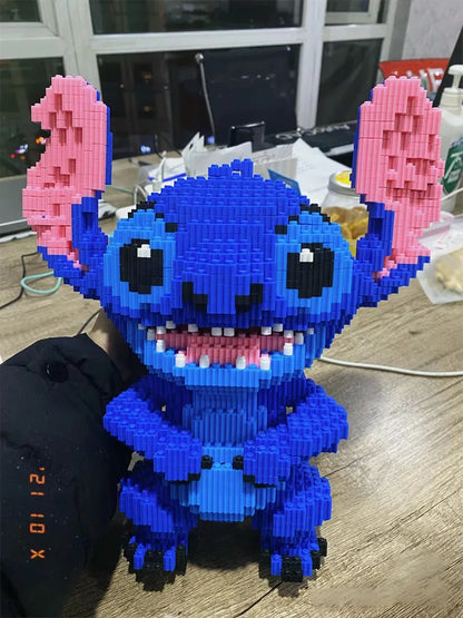 Kawaii Disney Stitch Building Block Toy – Giant Assembly Statue for Kids Birthday Gift & Desk Decoration