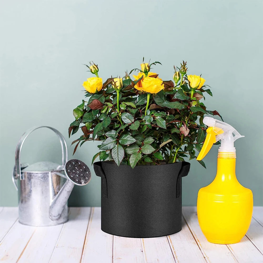 5-Pack Grow Bags with Handles — Aeration Fabric Pots for Plants, Available in 3, 4, 5, 7 & 30 Gallon