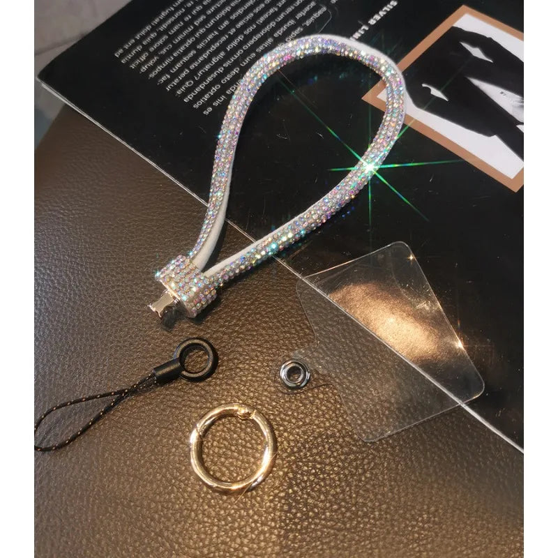 Luxury Rhinestone Mobile Phone Lanyard Wrist Chain - High-End Diamond-Encrusted Bracelet - Antiloss Reinforced