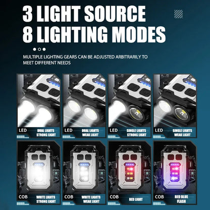 Powerful Pocket Torch Light | Rechargeable Super Bright LED | Multifunctional Linterna Magnetic COB LED | EDC Mini Keychain Flashlight