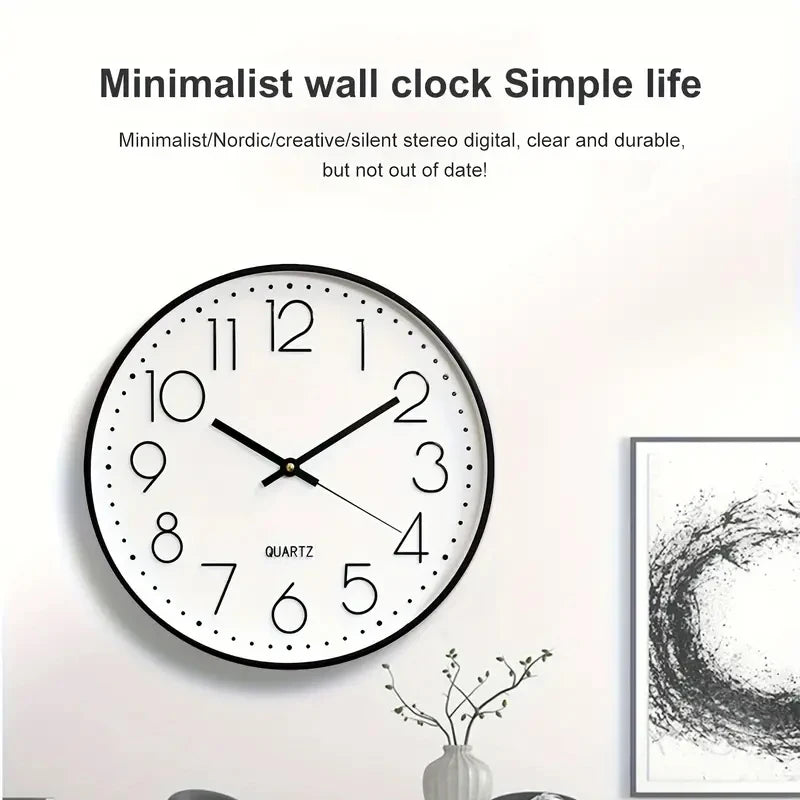 8-Inch Silent Digital Wall Clock – Minimalist Quartz Cubic Clock for Home Decoration
