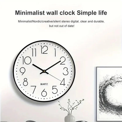 8-Inch Silent Digital Wall Clock – Minimalist Quartz Cubic Clock for Home Decoration