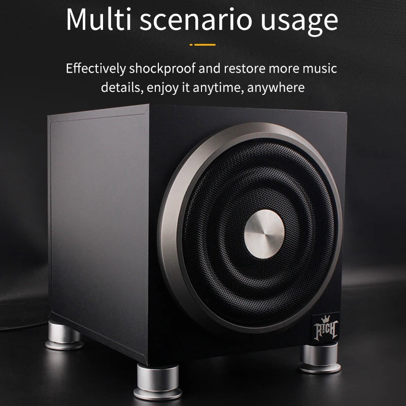 4-Piece Aluminum Audio Amplifier Shock Absorber Feet – HiFi Speaker & CD Player Anti-Vibration Pads