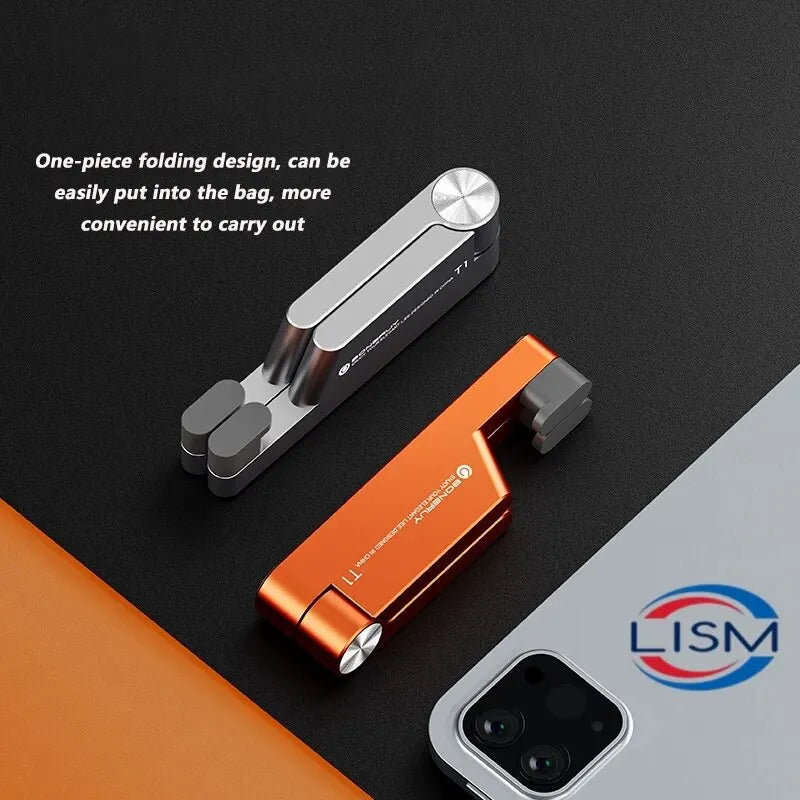 T1 Universal Mini Aluminum Folding Desk Mount - Portable Cellphone Cradle and Foldable Stand