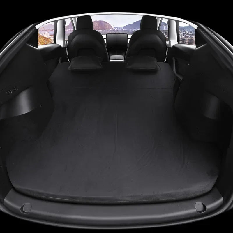 Tesla Model 3 & Model Y Inflatable Car Bed – Suede Fabric Travel Air Mattress for Camping (2017-2024)