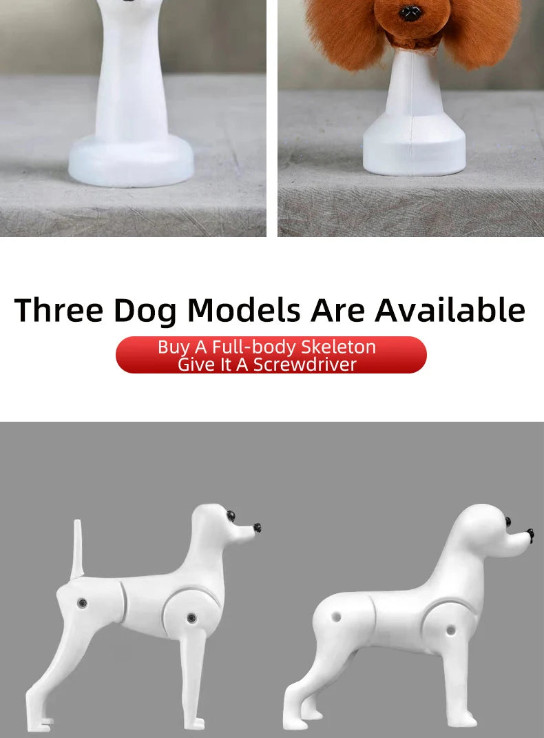 Pet Grooming Practice Poodle Model — Full Body Simulation Dog Mannequin for Grooming Training