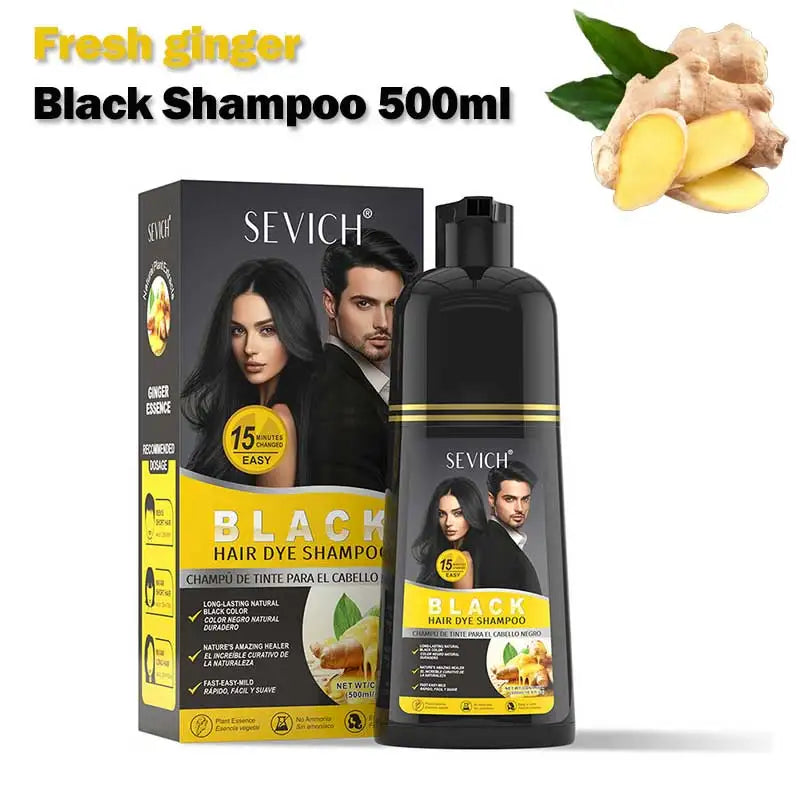 Rosemary Black Hair Dye Shampoo 500ml – DIY Herbal Gray-to-Black Coloring for Women & Men