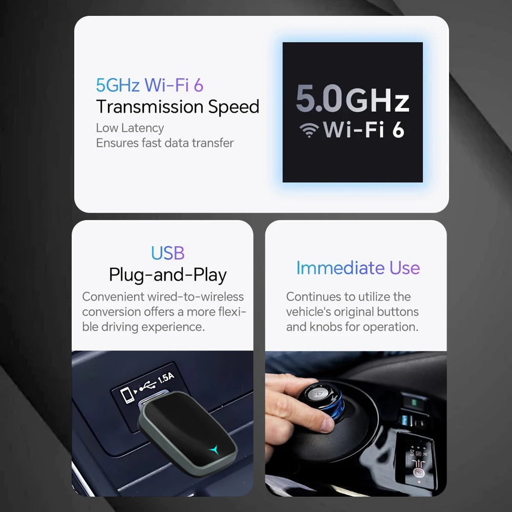2025 2-in-1 Wireless CarPlay AI Box – Convert Wired CarPlay to Wireles ...
