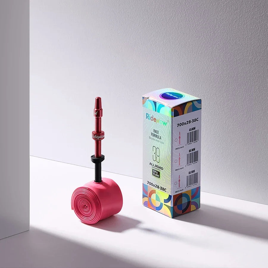 Ridenow Upgraded Metal Nozzle 700c TPU Inner Tube – 700x18-32c Road Bike Tube with Removable Valve Cores