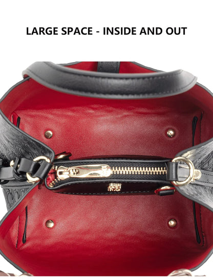 CH Fashion Women’s Shoulder Bag – Large Capacity Casual PU Leather Handbag with Embossed Letters