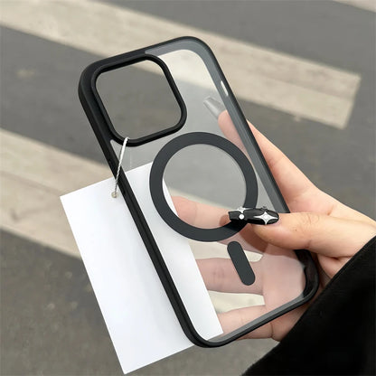 Luxury MagSafe Transparent Case for iPhone 15, 14, 13, 12, 11, Pro, X, XS, XR, Max, 7, 8, Plus, Mini | Magnetic Wireless Charging Phone Cover