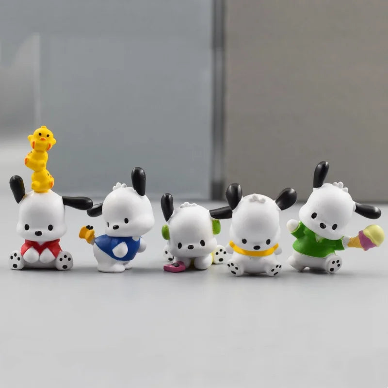 New 5pcs Sanrio Cinnamoroll Action Figures – Kawaii Anime Toy Set for Tabletop Decoration & Kids Gifts