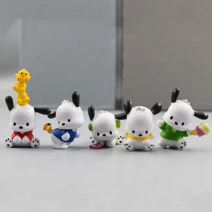 New 5pcs Sanrio Cinnamoroll Action Figures – Kawaii Anime Toy Set for Tabletop Decoration & Kids Gifts