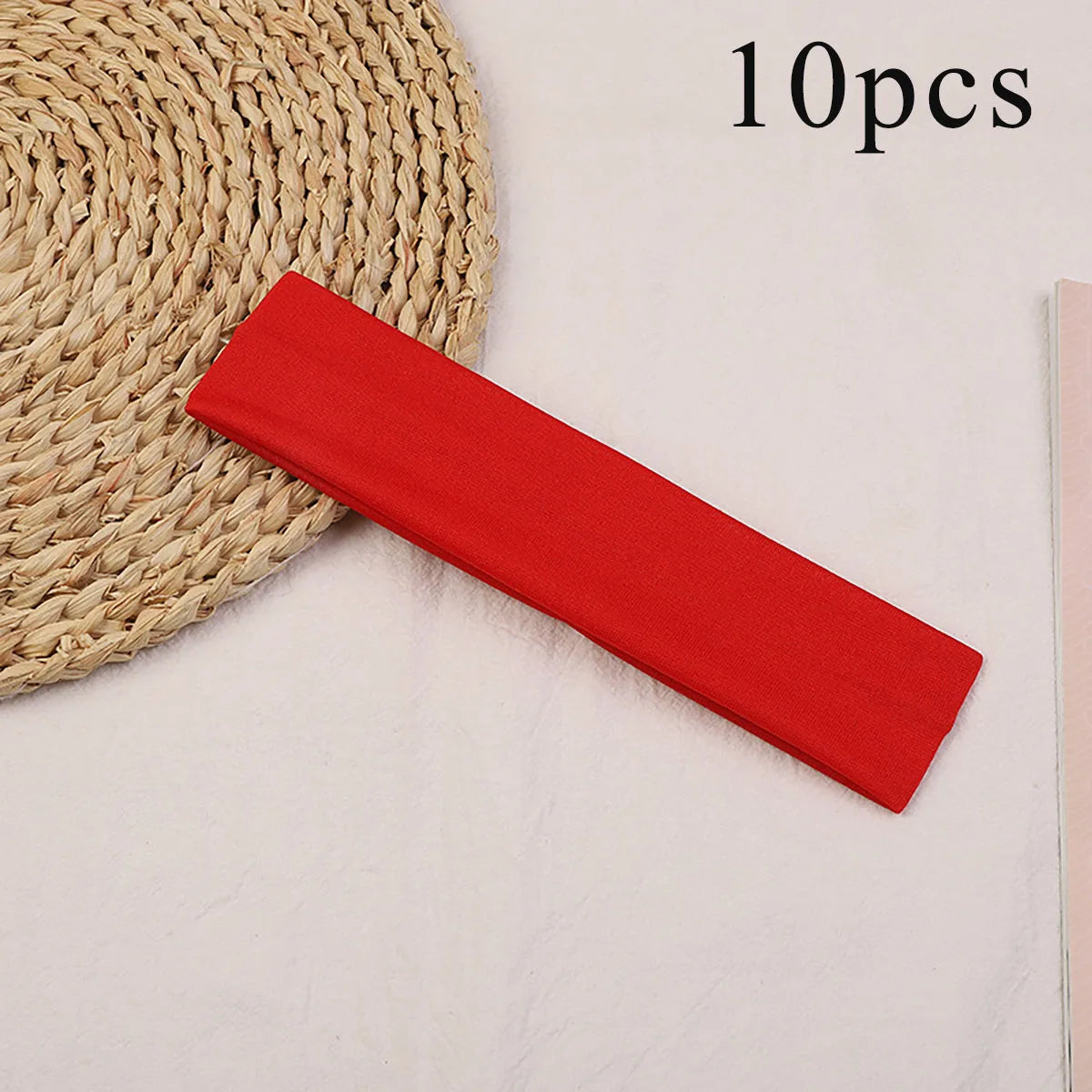 10 Pcs Elastic Hair Bands - Solid Color Fashion Headbands for Women, Sports, Running, Fitness, Yoga & Makeup Accessories