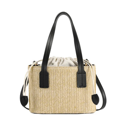Fashion Straw Bucket Crossbody Bag – Women’s Summer Beach & Travel Shoulder Handbag