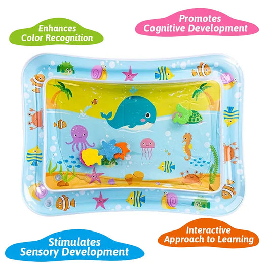 Inflatable Baby Water Play Mat – PVC Tummy Time Cushion for Toddlers, Early Education & Development Activity Toy
