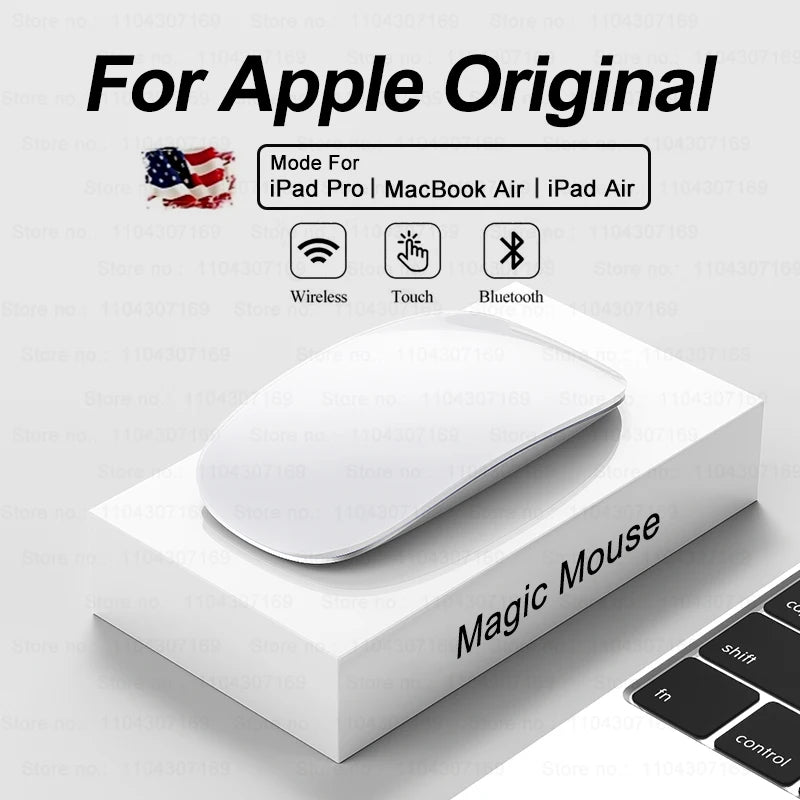 Apple Original Magic Mouse, Multi-Touch Bluetooth 5.0 Wireless Mouse for MacBook Pro/Air, iPad, Laptop, and Tablet PC