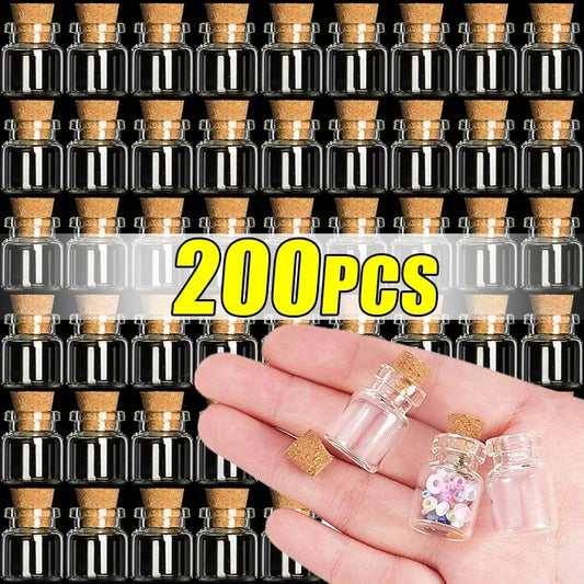 Mini Glass Bottles with Cork – DIY Transparent Empty Message Bottles for Birthday, Wedding, and Party Favors Decor