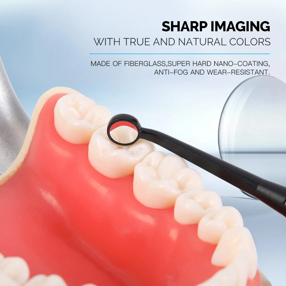 AZDENT Dental Micro Mouth Mirror – 2mm/3mm/5mm Anti-Fog Odontoscope with Detachable Handle for Oral Check