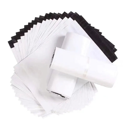 INPLUSTOP Opaque PE Shipping Bags - White Plastic Express Envelopes with Self-Adhesive Seal for Mailing and Courier