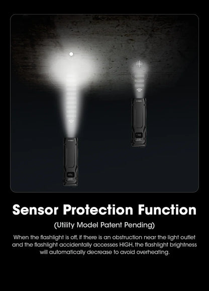 NITECORE EDC23 Tactical Flashlight – 2500LM Portable Emergency Work Light for Camping, Climbing & Outdoor Search