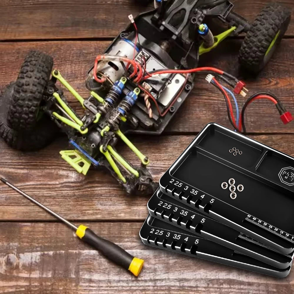 9IMOD RC Screw Tray – Magnetic Aluminum Alloy Storage Plate for RC Airplane, Car, Boat Repair Tools