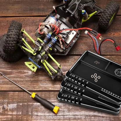 9IMOD RC Screw Tray – Magnetic Aluminum Alloy Storage Plate for RC Airplane, Car, Boat Repair Tools