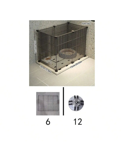 Indoor Pet Enclosure — No Assembly Teddy Fence with Tight Mesh, Escape-Proof Small Dog & Puppy Cage