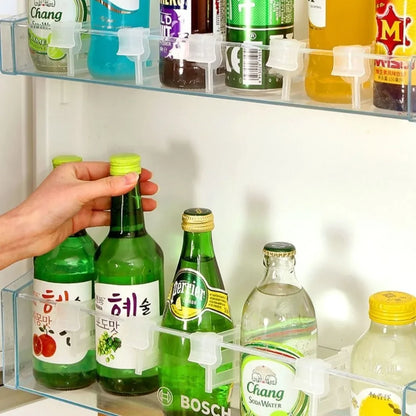 4PCS Adjustable Refrigerator Door Dividers – Expandable Side Shelf Partition for Kitchen Bottle & Food Organization