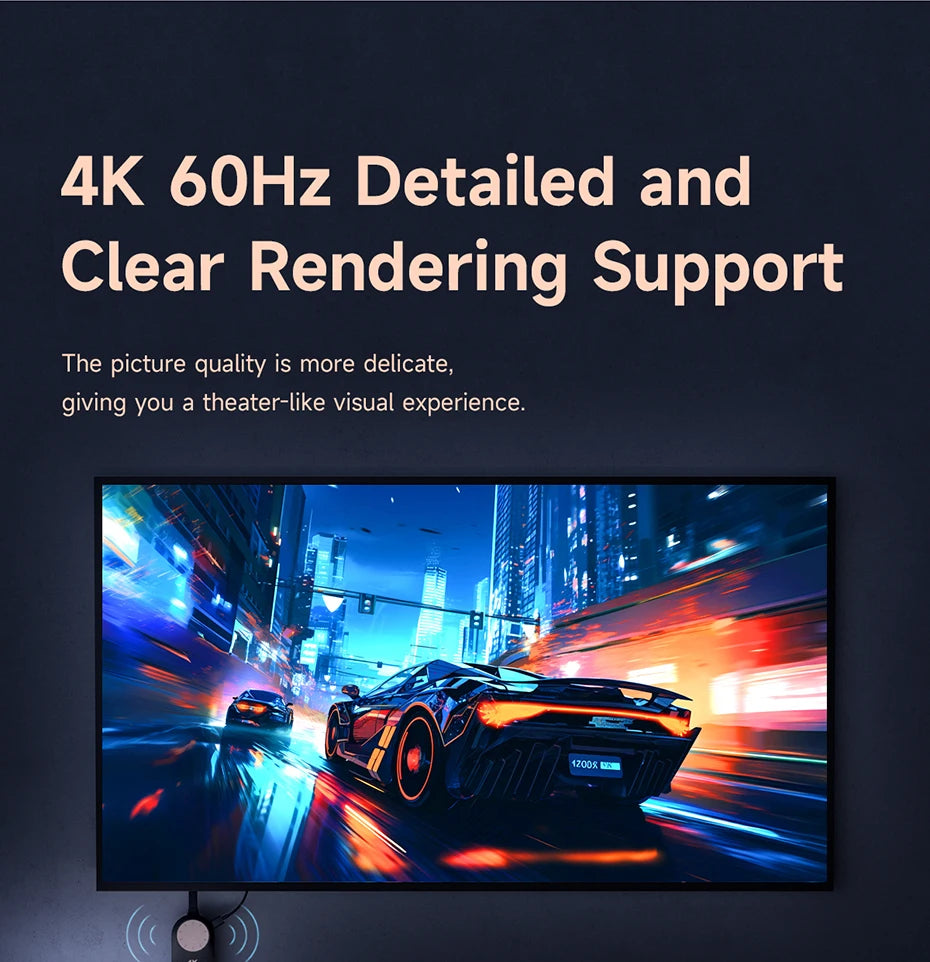 Hagibis Wireless HDMI Display Dongle Adapter – 4K@60Hz Wireless Extender for Laptop, PC, Smartphone, HDTV, Projector, IOS