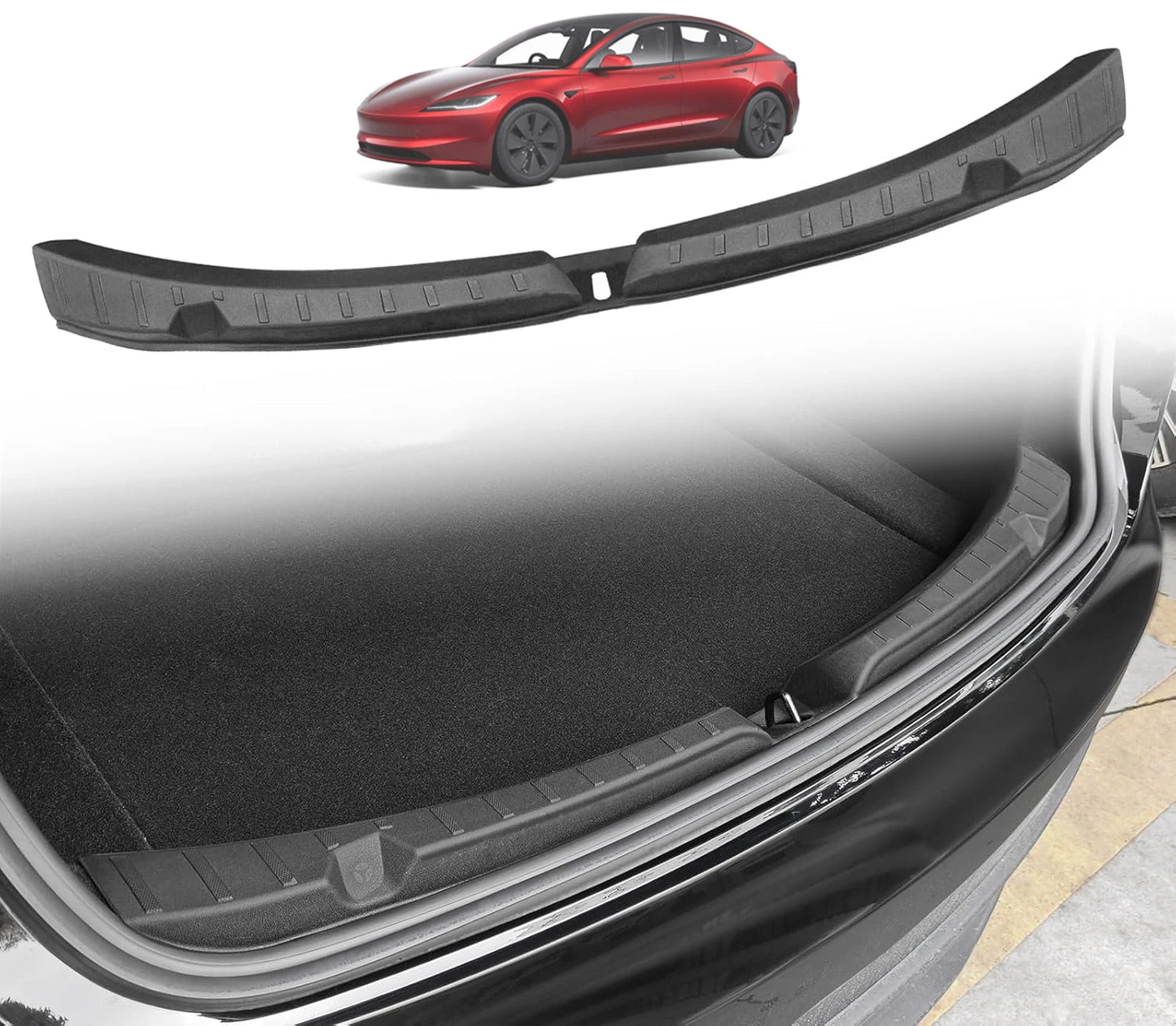 Tesla Model 3 Highland 2024-2025 Trunk Threshold Strip – TPE Mats Sill Guard Rear Cargo Anti-Scratch Protector Accessory